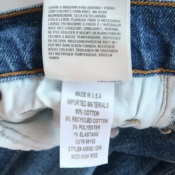 Agolde Riley High Rise Straight Crop Stretch Skinny Button Fly Denim Jeans 24 - Picture 9 of 15